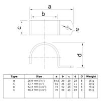 Doos Kapbeugel - zwart-D / 42,4 mm (80 stuks)